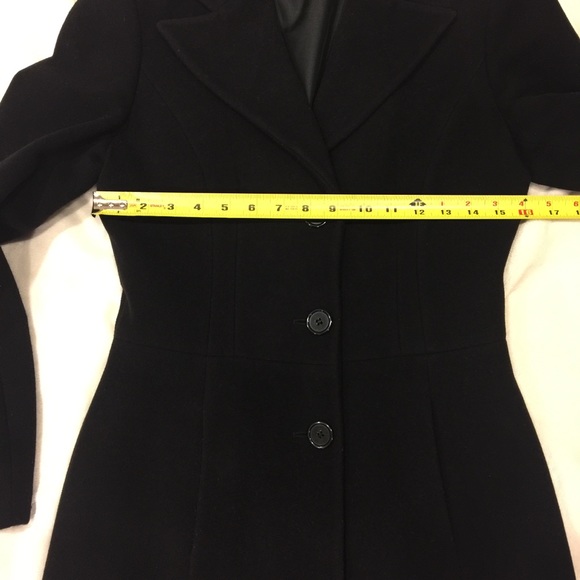 Black Collared V neck wool coat - size 40 - Picture 3 of 8